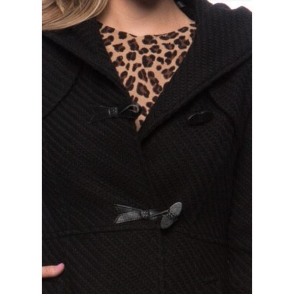 Jessica Simpson Braided Wool Duffle Toggle Coat Large - Picture 2 of 13